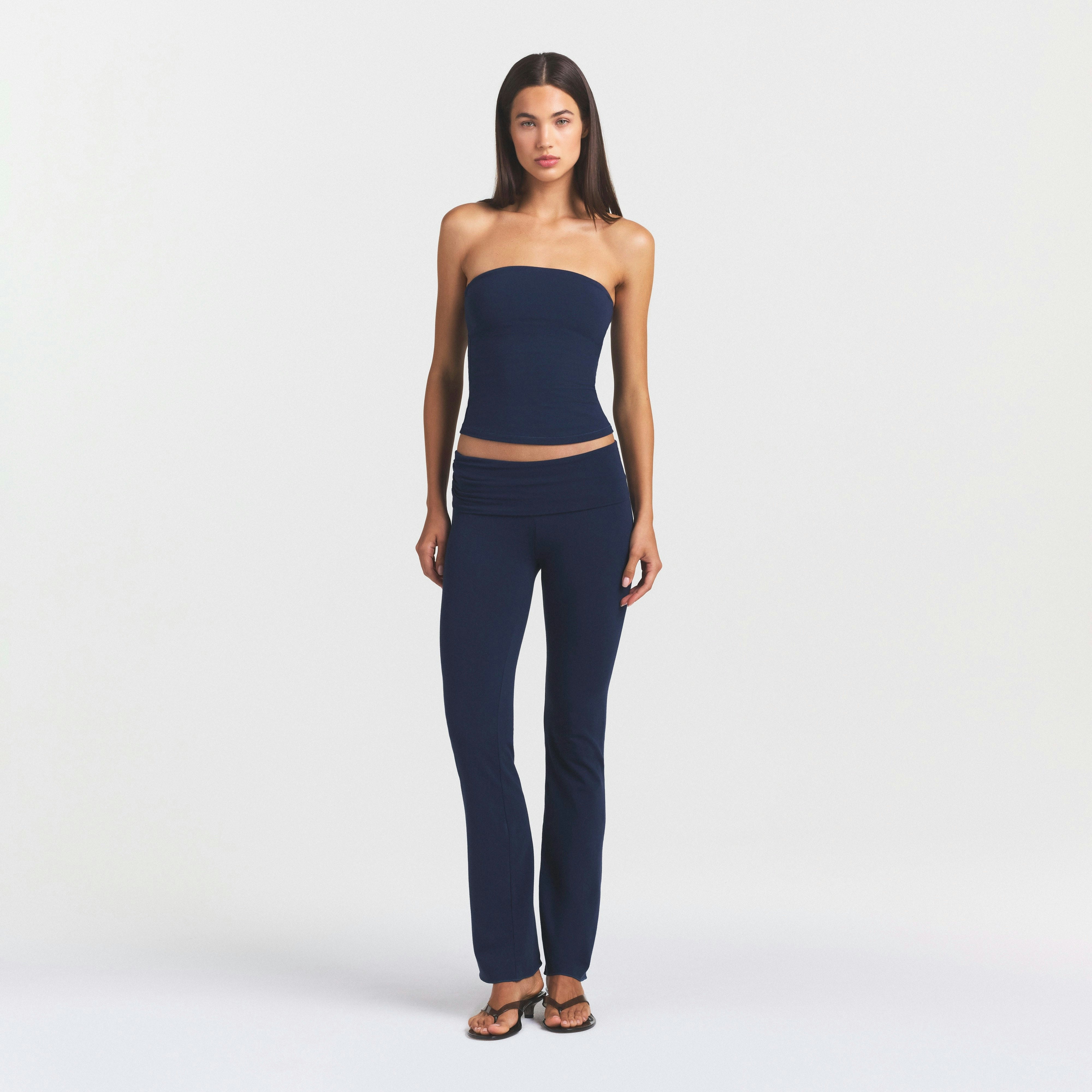 COTTON JERSEY FOLDOVER PANT - NAVY - image 25