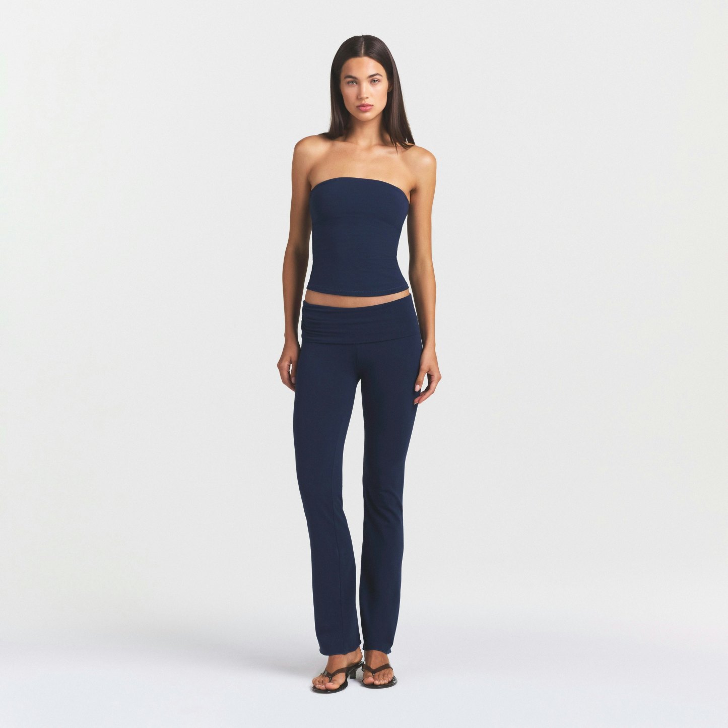 COTTON JERSEY FOLDOVER PANT - NAVY - image 25
