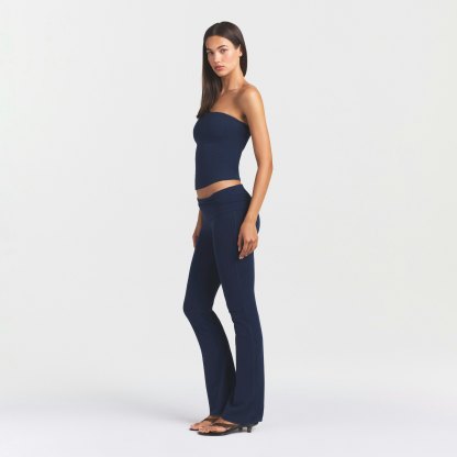 COTTON JERSEY FOLDOVER PANT - NAVY - image 24