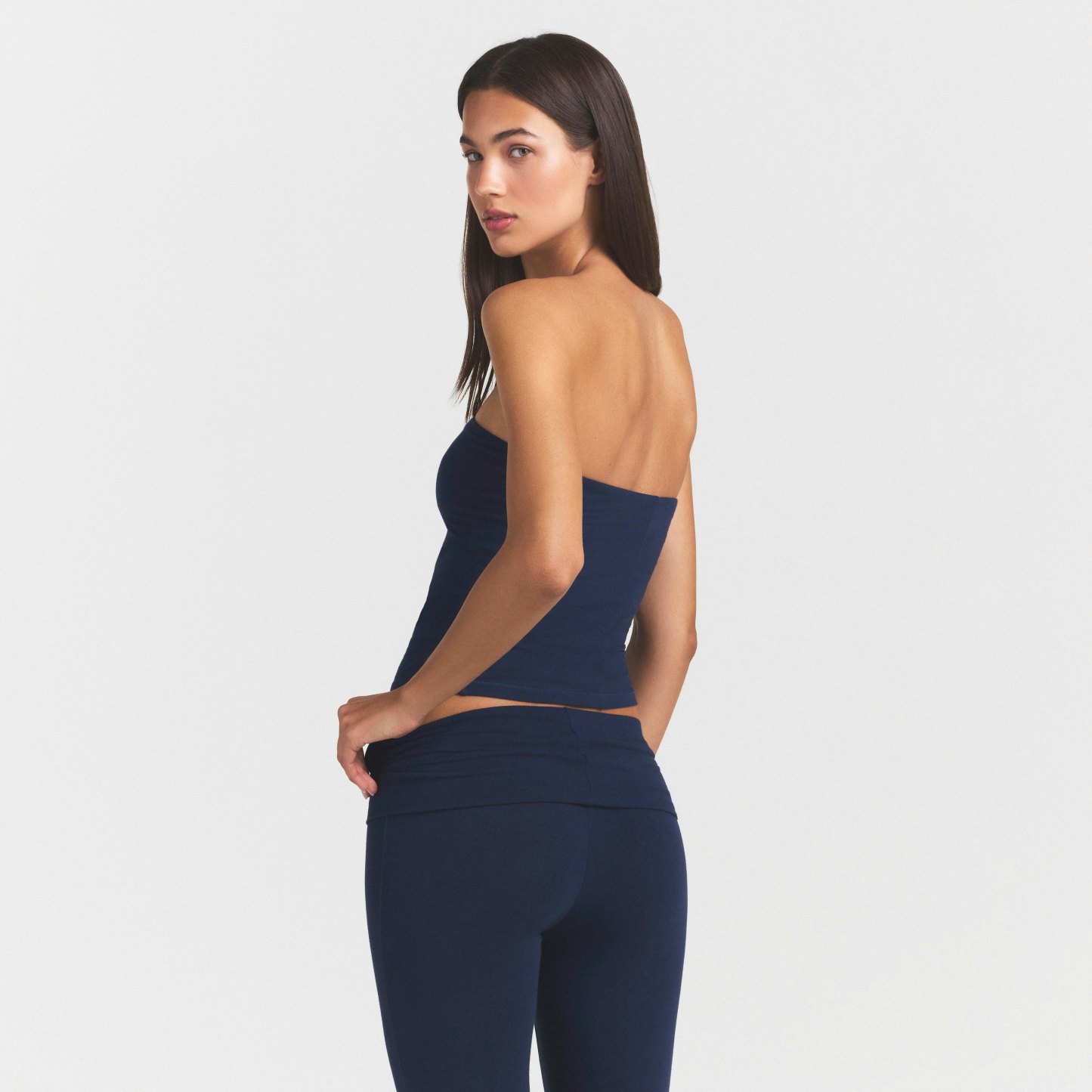 COTTON JERSEY FOLDOVER PANT - NAVY - image 26