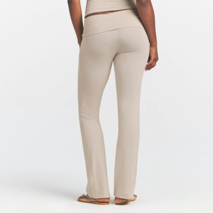 COTTON JERSEY FOLDOVER PANT - STONE - image 9