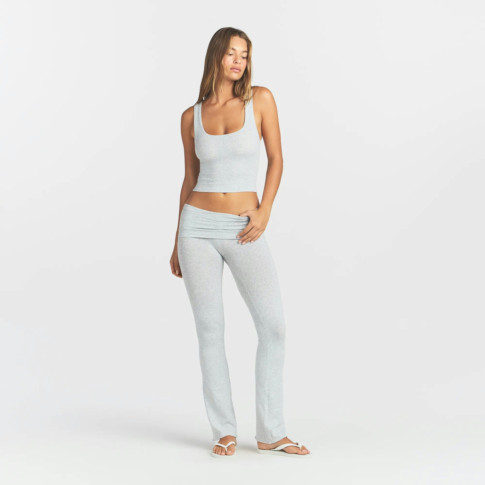 COTTON RIB TANK - LIGHT HEATHER GREY