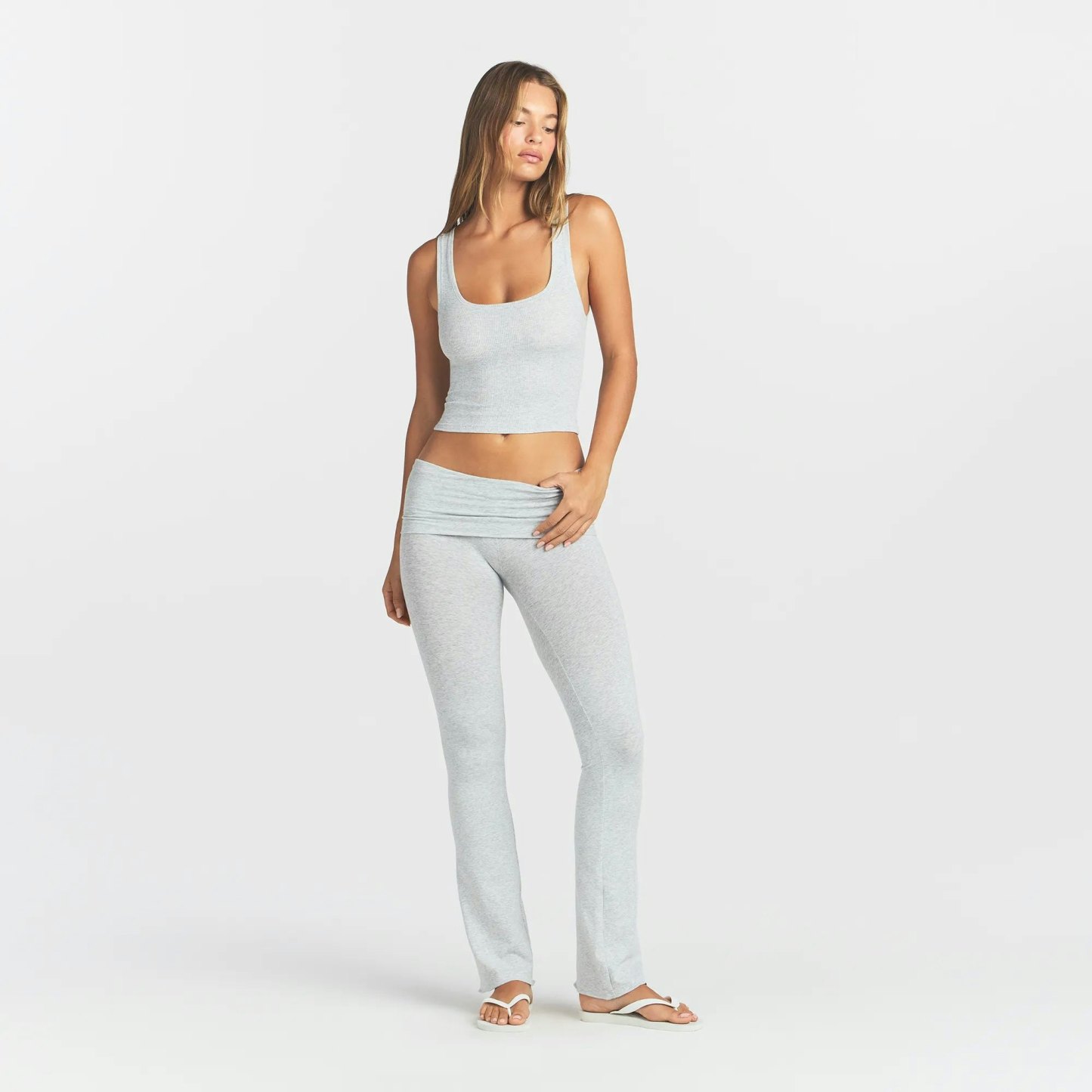 COTTON RIB TANK - LIGHT HEATHER GREY