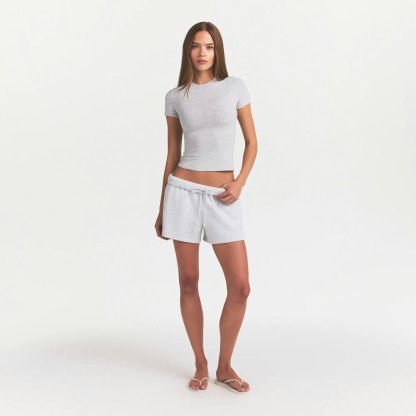 COTTON JERSEY T-SHIRT - LIGHT HEATHER GREY - image 39