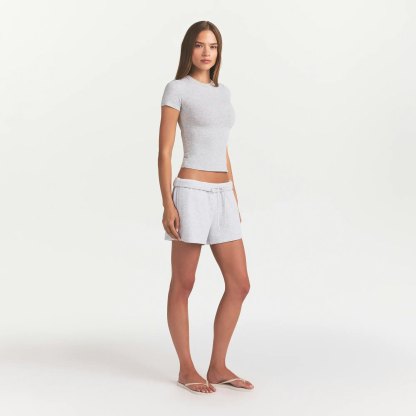 COTTON JERSEY T-SHIRT - LIGHT HEATHER GREY - image 41