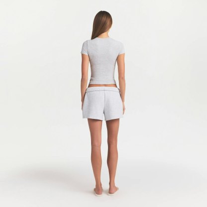 COTTON JERSEY T-SHIRT - LIGHT HEATHER GREY - image 42