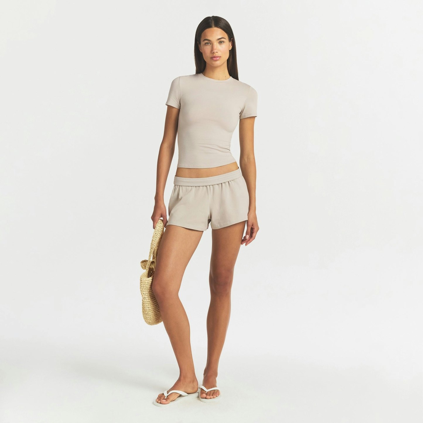 COTTON JERSEY T-SHIRT - STONE - image 8