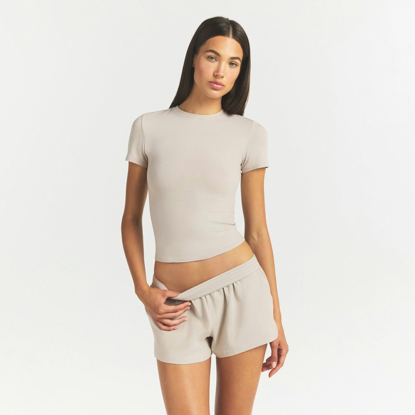 COTTON JERSEY T-SHIRT - STONE - image 9