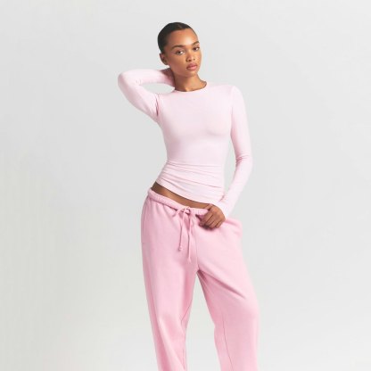 COTTON JERSEY LONG SLEEVE T-SHIRT - CHERRY BLOSSOM - image 9