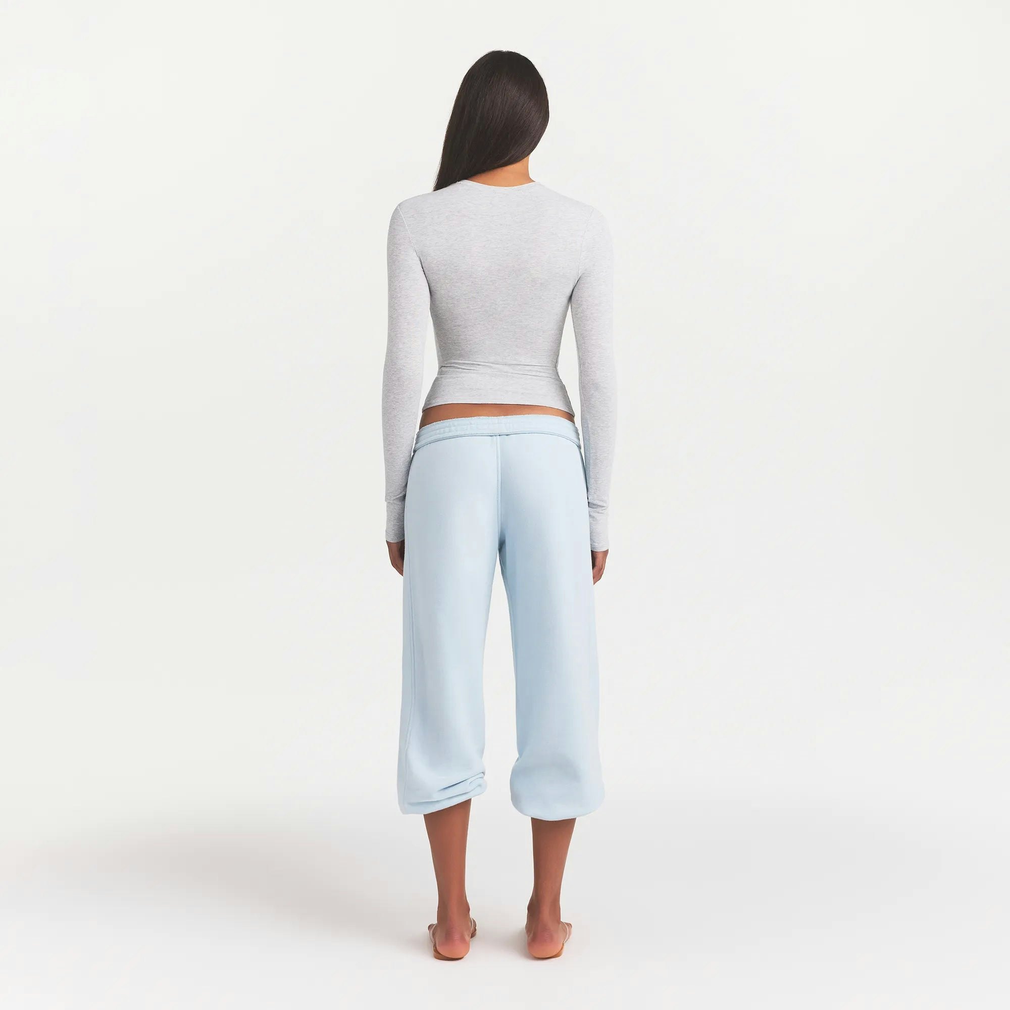 COTTON JERSEY LONG SLEEVE T-SHIRT - LIGHT HEATHER GREY - image 25