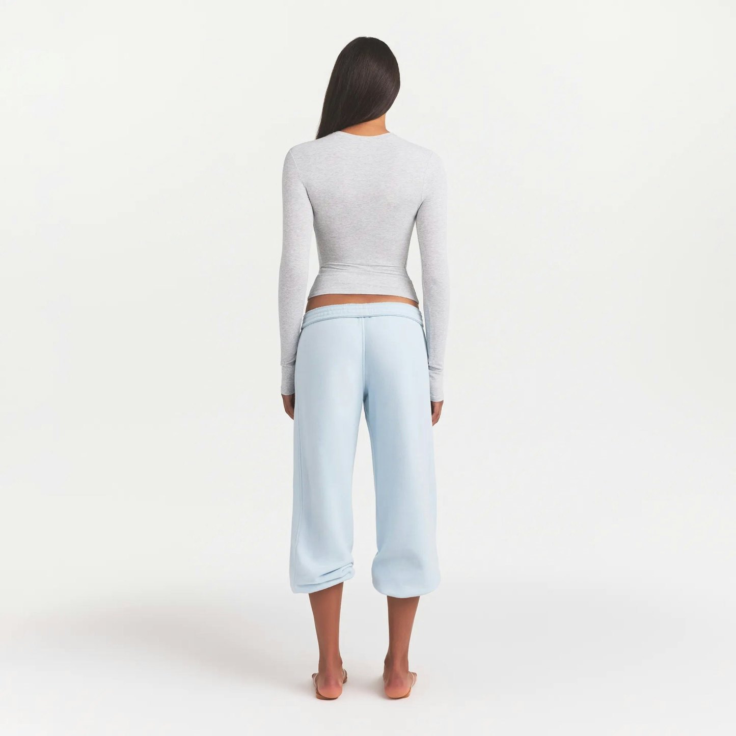COTTON JERSEY LONG SLEEVE T-SHIRT - LIGHT HEATHER GREY - image 25