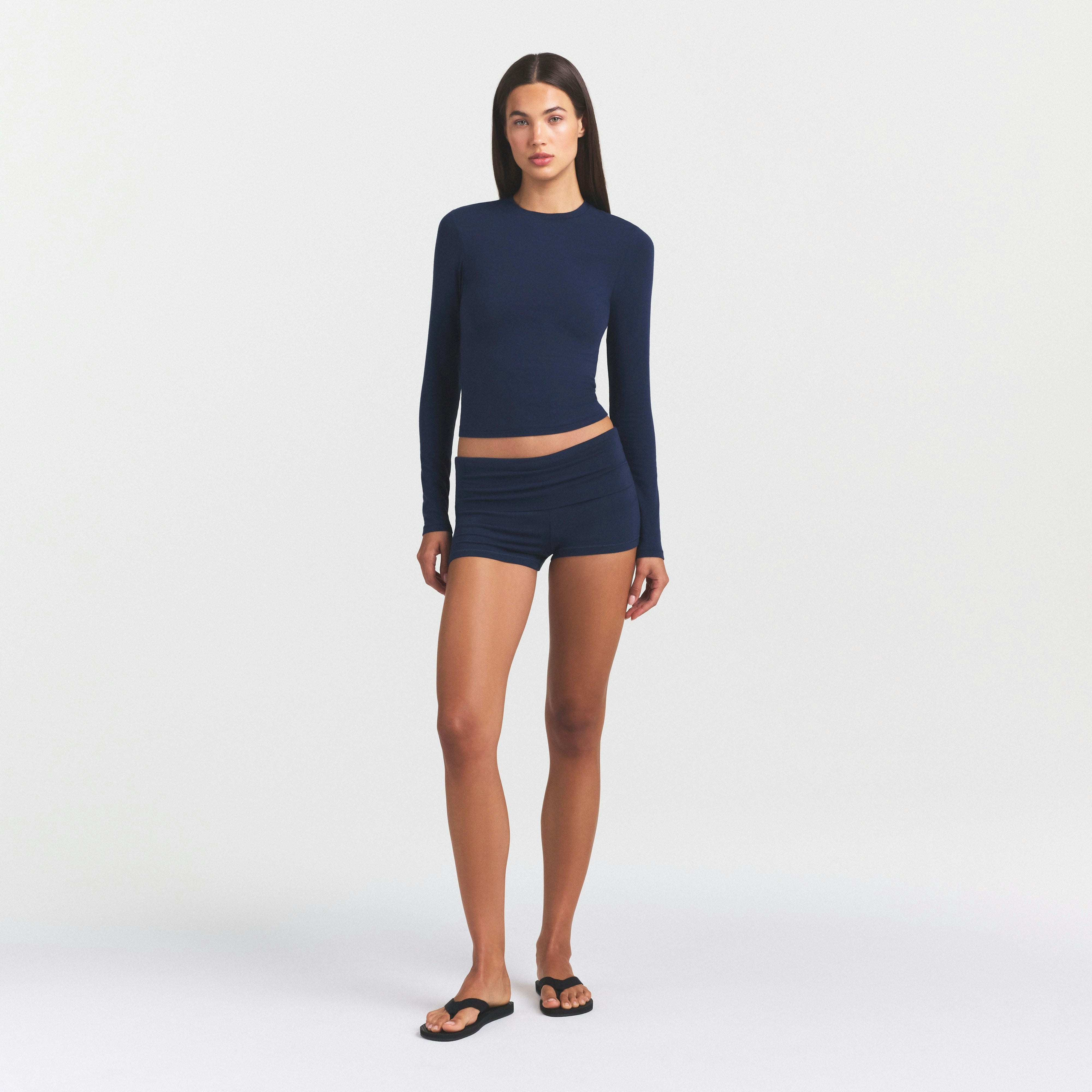 COTTON JERSEY LONG SLEEVE T-SHIRT - NAVY - image 13