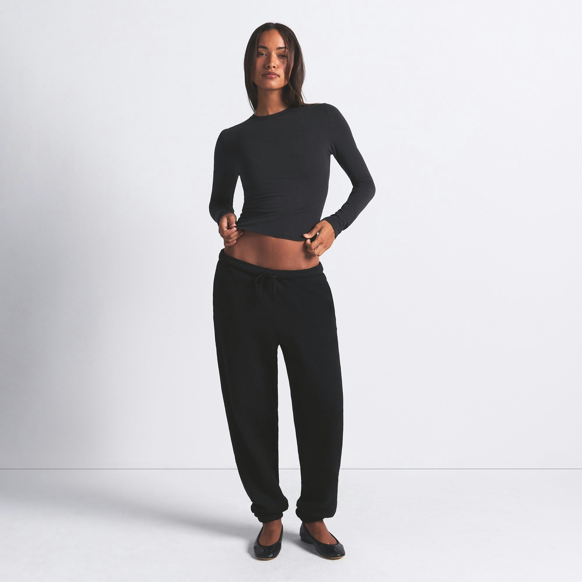 COTTON JERSEY LONG SLEEVE T-SHIRT - SOOT - image 3