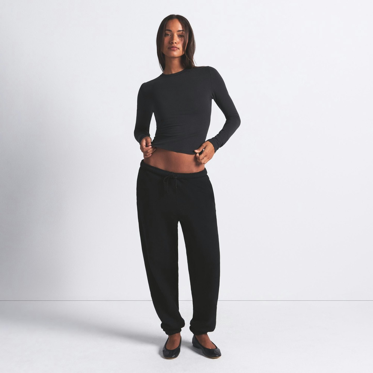 COTTON JERSEY LONG SLEEVE T-SHIRT - SOOT - image 3