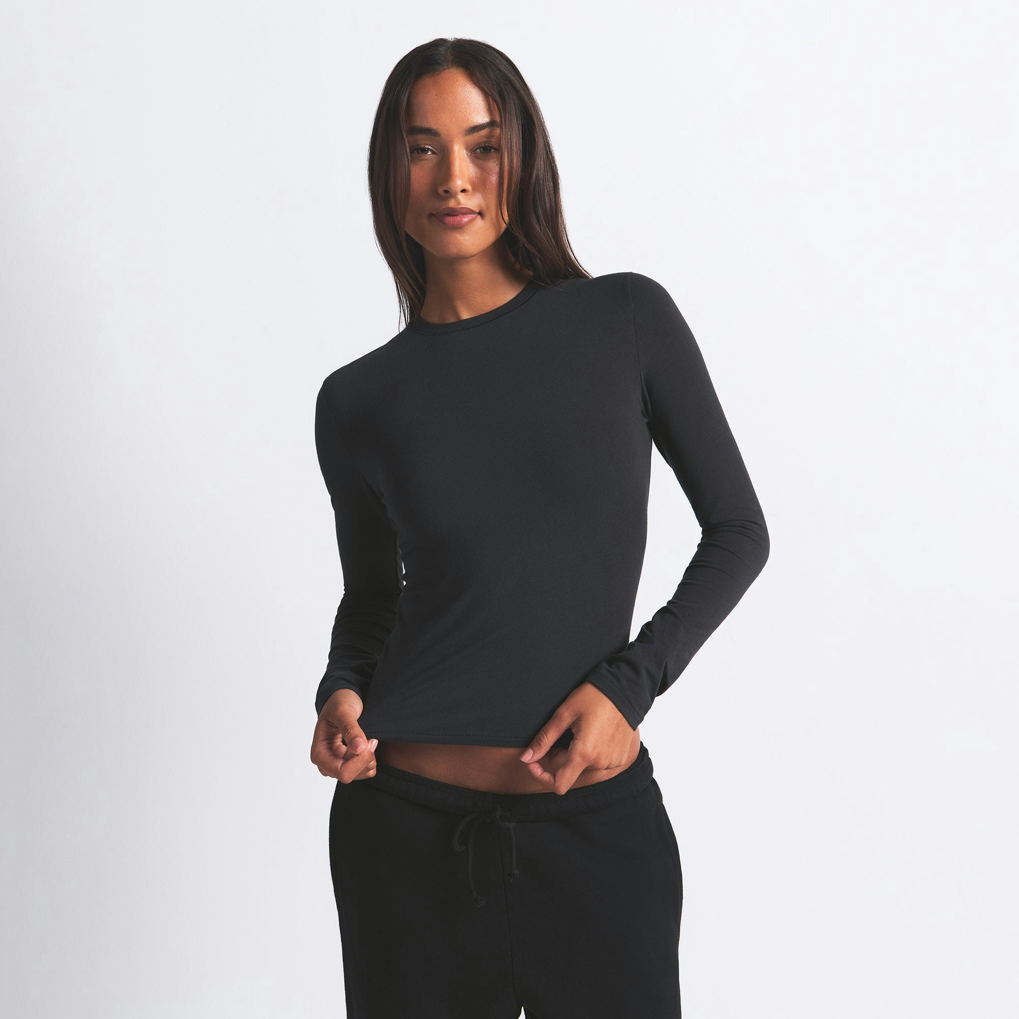 COTTON JERSEY LONG SLEEVE T-SHIRT - SOOT - image 2