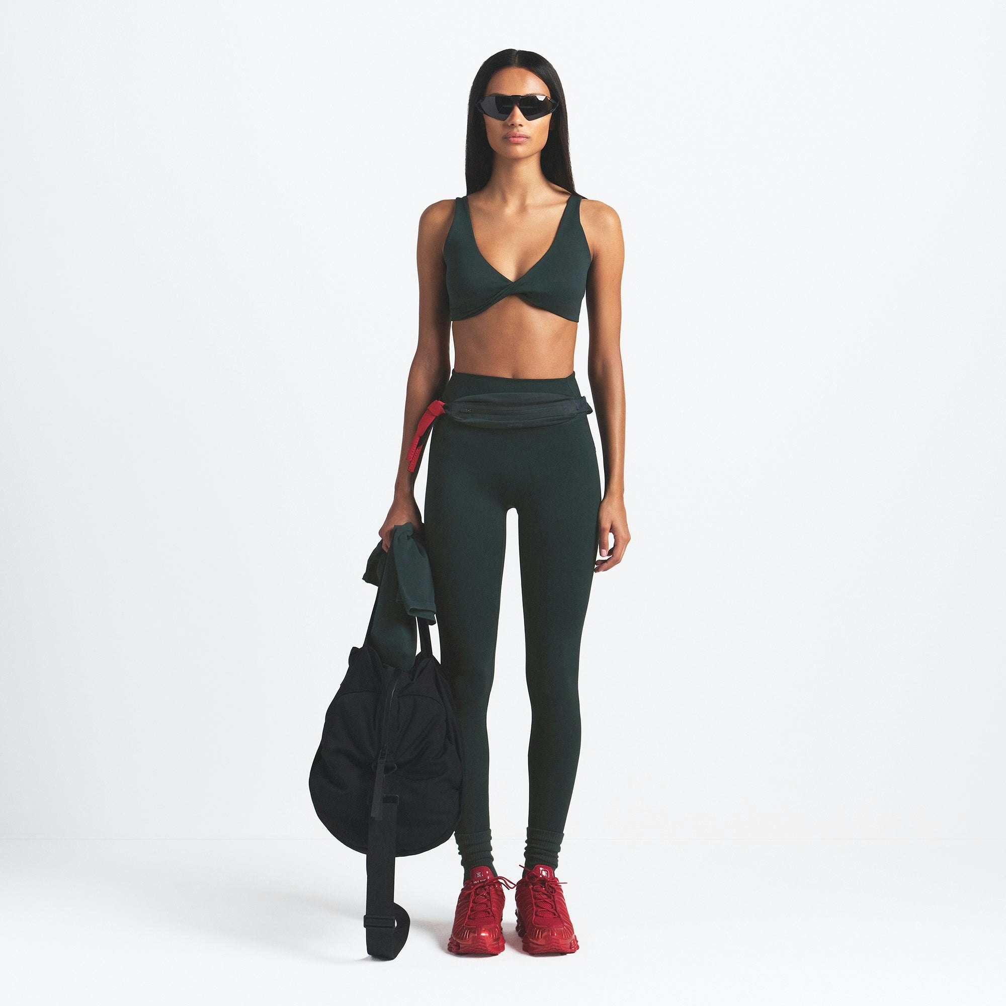 NikeSKIMS MATTE TWIST-FRONT BRA - DARK TEAL