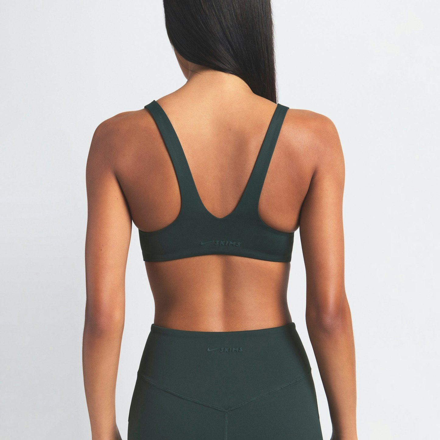 NikeSKIMS MATTE SHAPING SCOOP BRA - DARK TEAL - image 21