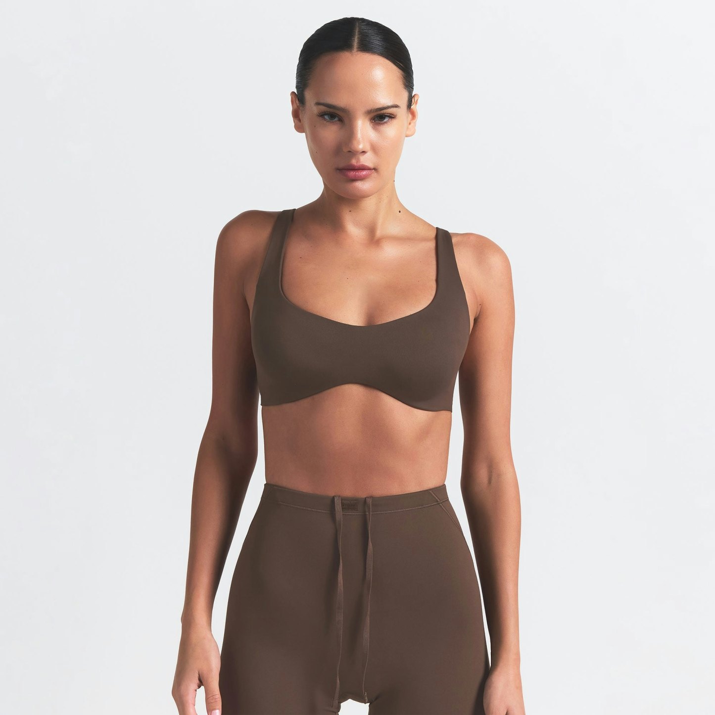 NikeSKIMS MATTE SHAPING SCOOP BRA - DARK SEPIA - image 2
