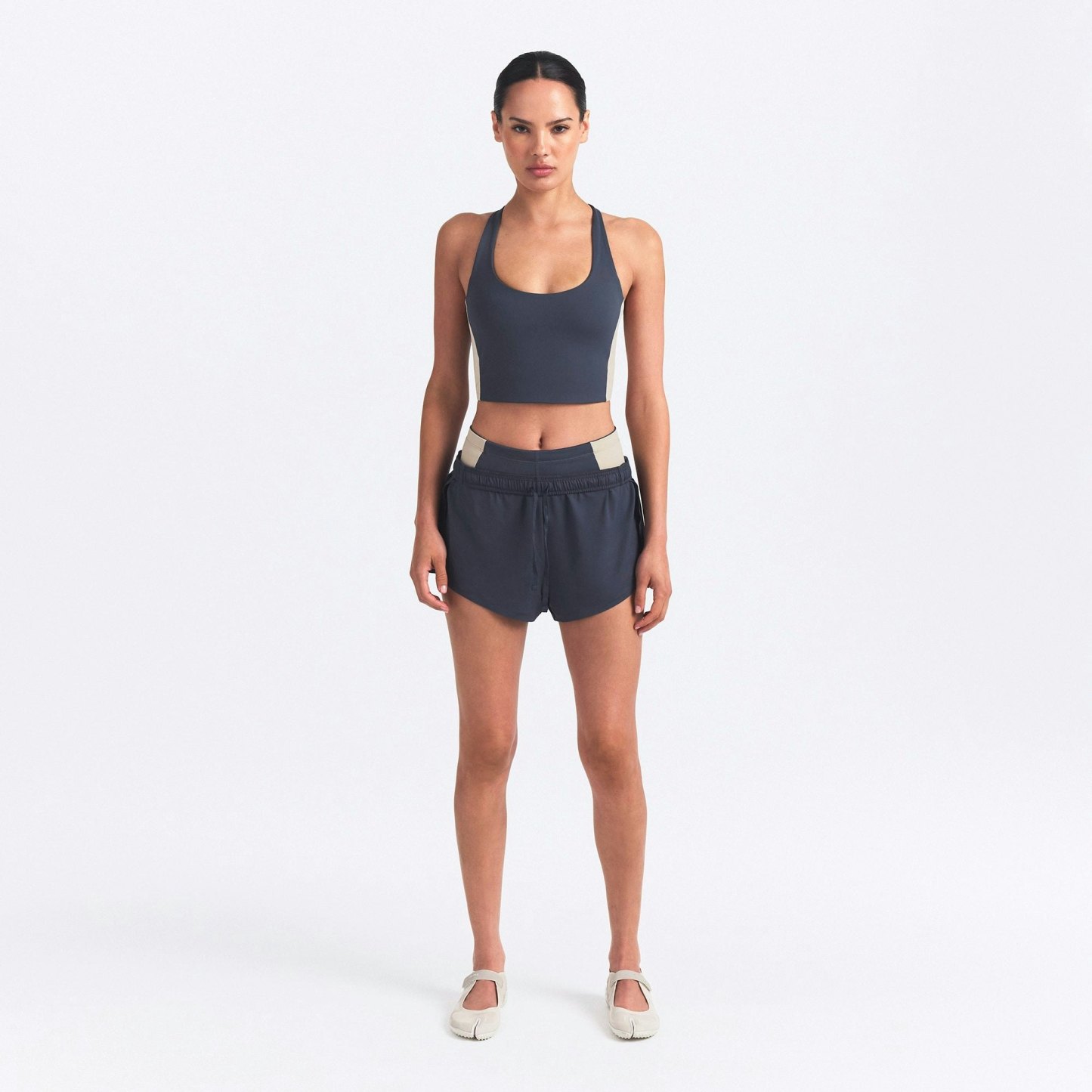 NikeSKIMS MATTE SHINE MIX RACERBACK BRA TOP - DEEP ROYAL AND STONE