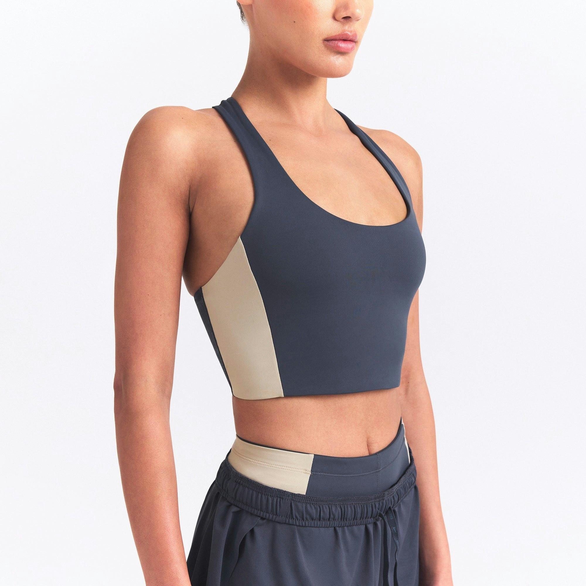 NikeSKIMS MATTE SHINE MIX RACERBACK BRA TOP - DEEP ROYAL AND STONE - image 3