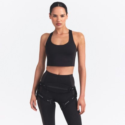 NikeSKIMS MATTE SHINE MIX RACERBACK BRA TOP - OBSIDIAN AND IGNEOUS - image 10