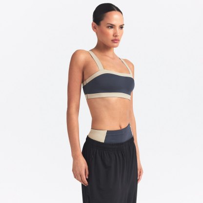 NikeSKIMS MATTE SHINE MIX STRAIGHT NECK BRA - DEEP ROYAL AND STONE - image 2