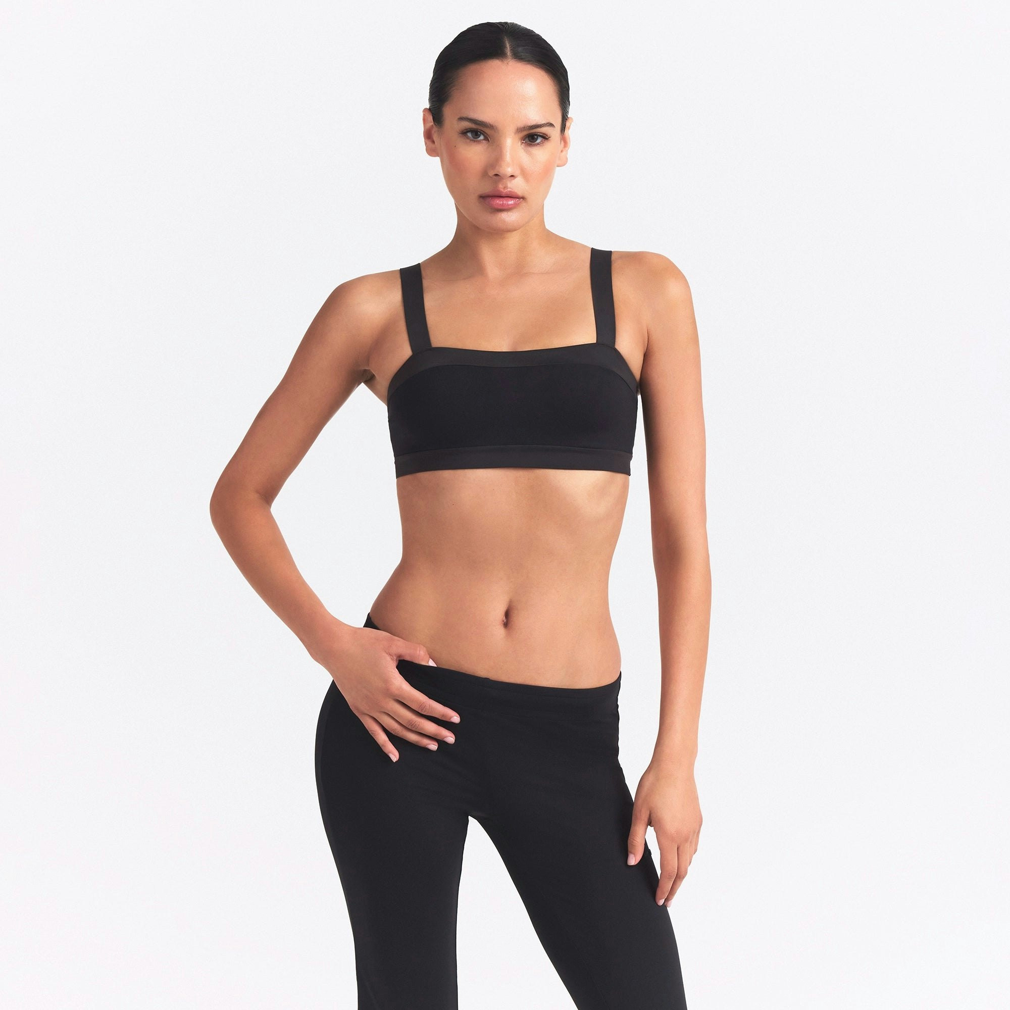 NikeSKIMS MATTE SHINE MIX STRAIGHT NECK BRA - OBSIDIAN AND IGNEOUS - image 8