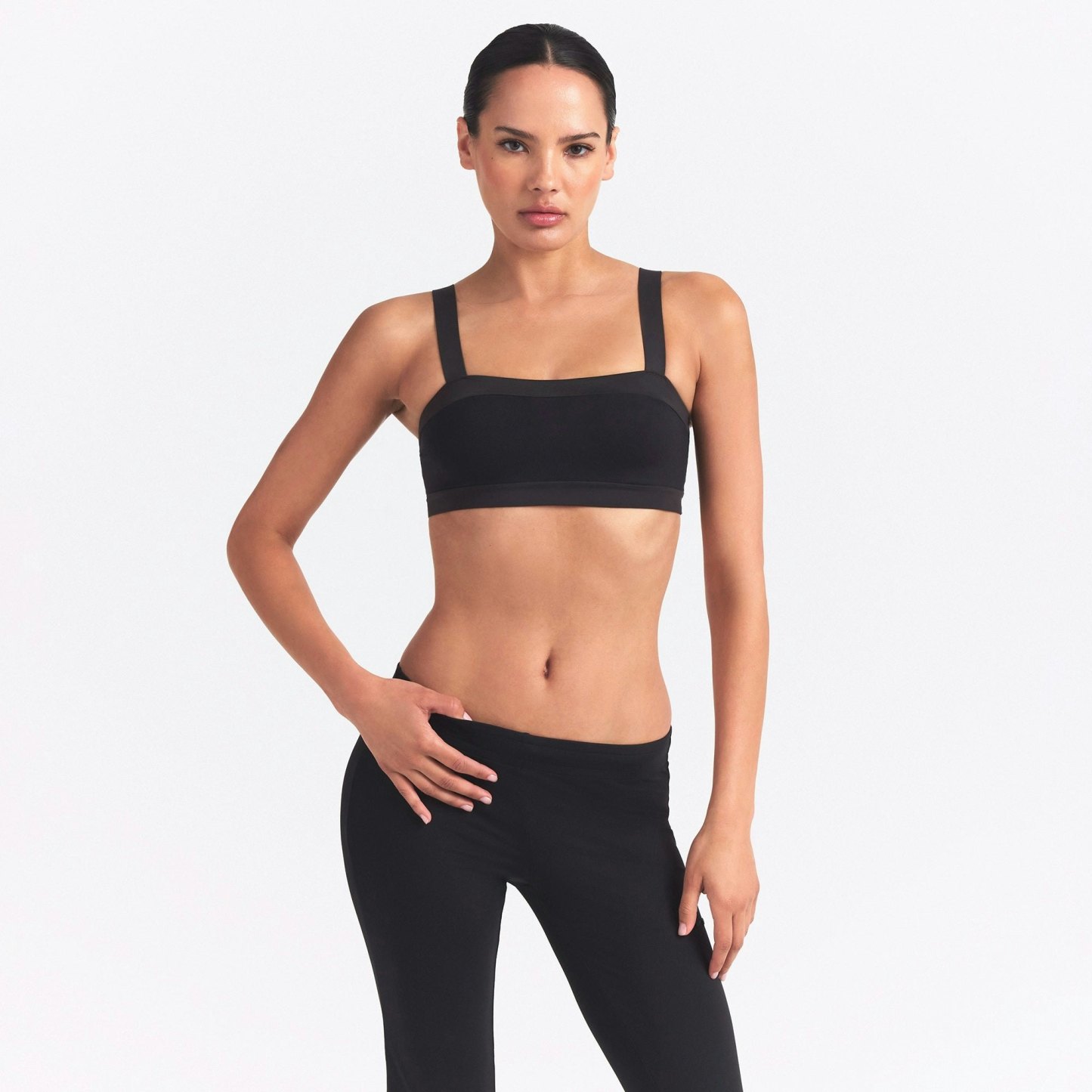 NikeSKIMS MATTE SHINE MIX STRAIGHT NECK BRA - OBSIDIAN AND IGNEOUS - image 8