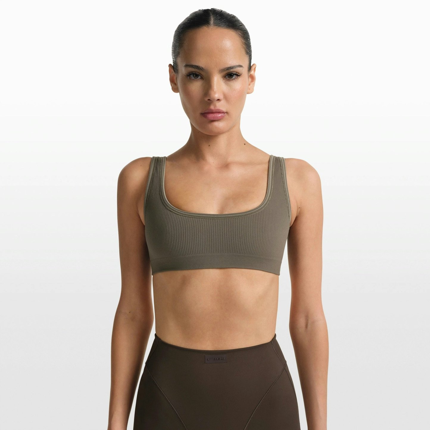 NikeSKIMS RIBBED SEAMLESS MICRO SCOOP BRA - DUSTY OAKMOSS - image 25