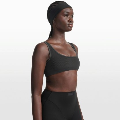NikeSKIMS RIBBED SEAMLESS MICRO SCOOP BRA - OBSIDIAN - image 3