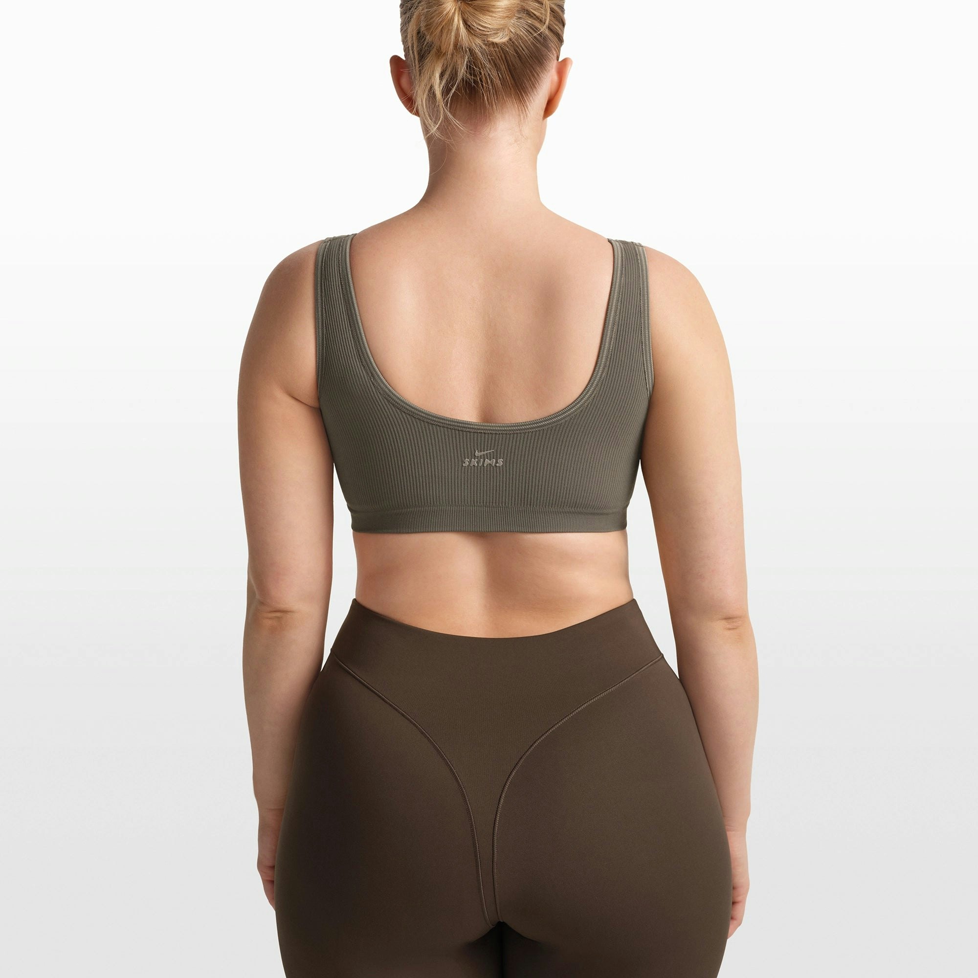 NikeSKIMS RIBBED SEAMLESS SCOOP BRA - DUSTY OAKMOSS - image 29