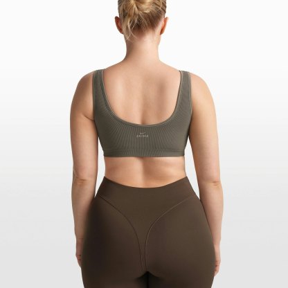 NikeSKIMS RIBBED SEAMLESS SCOOP BRA - DUSTY OAKMOSS - image 29