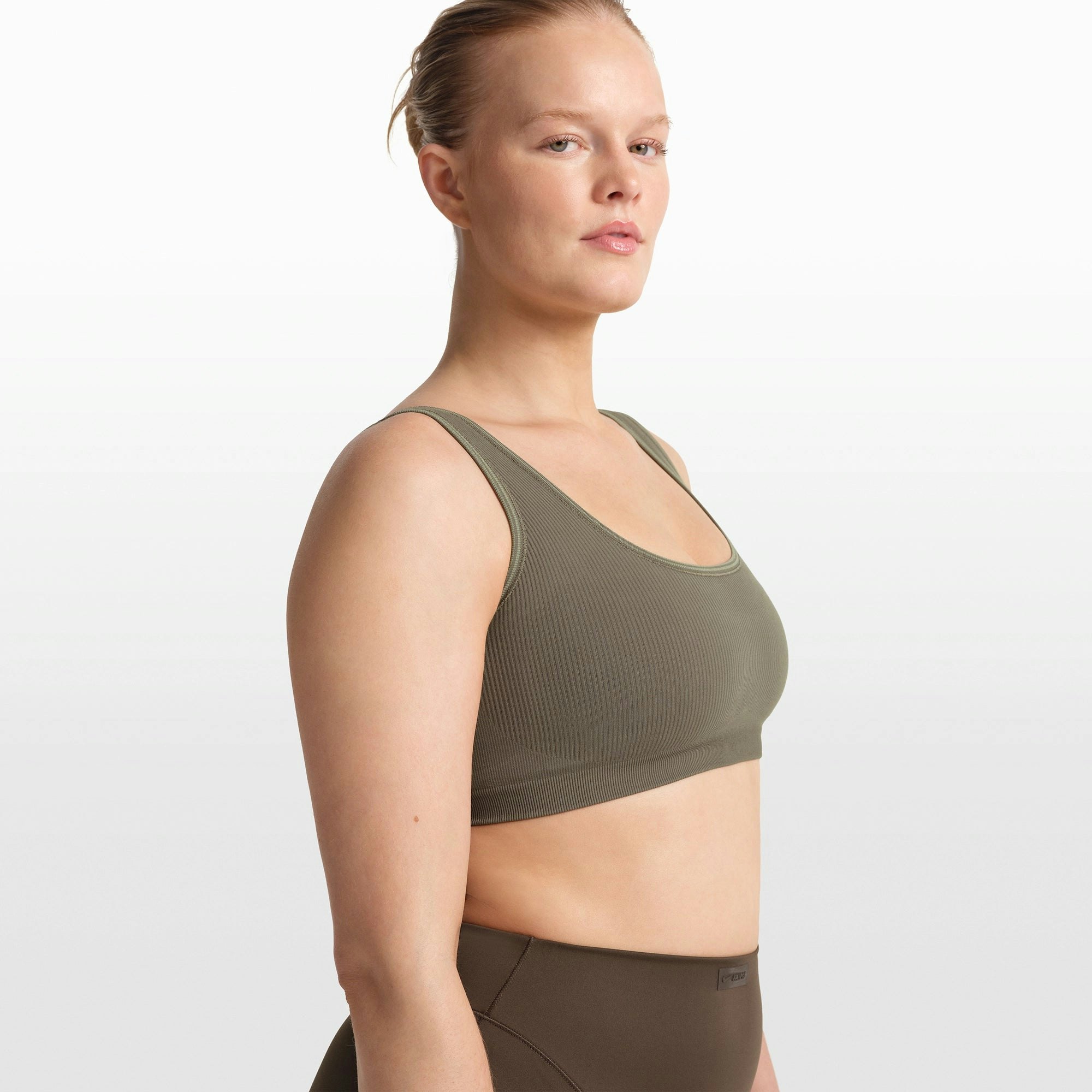 NikeSKIMS RIBBED SEAMLESS SCOOP BRA - DUSTY OAKMOSS - image 27