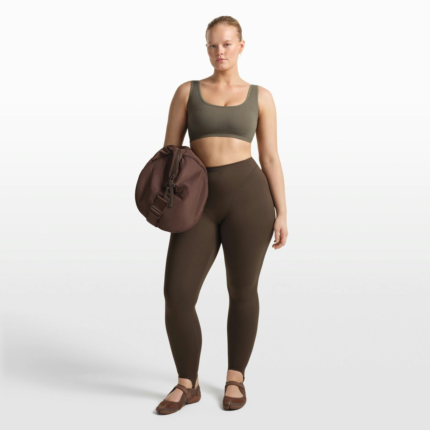NikeSKIMS RIBBED SEAMLESS SCOOP BRA - DUSTY OAKMOSS - image 25