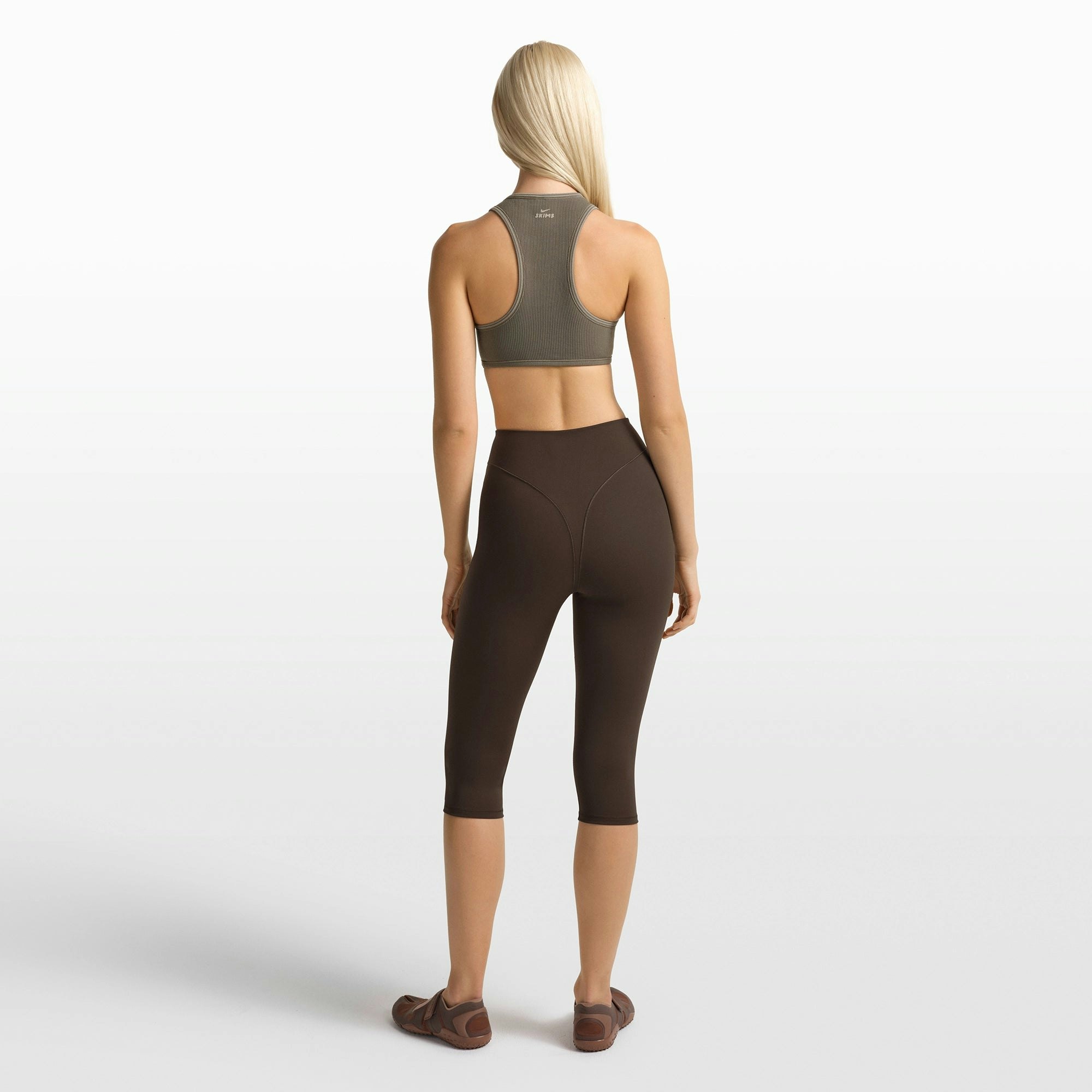 NikeSKIMS RIBBED SEAMLESS RACER FRONT BRA - DUSTY OAKMOSS - image 27