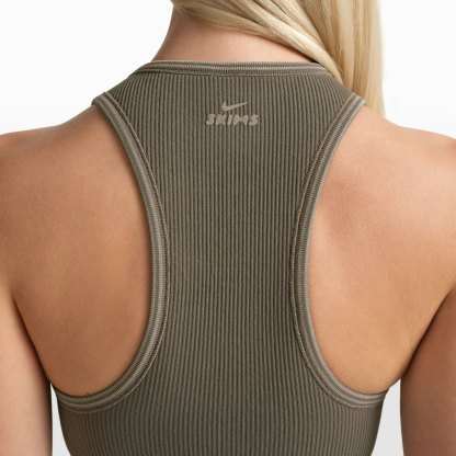 NikeSKIMS RIBBED SEAMLESS RACER FRONT BRA - DUSTY OAKMOSS - image 25