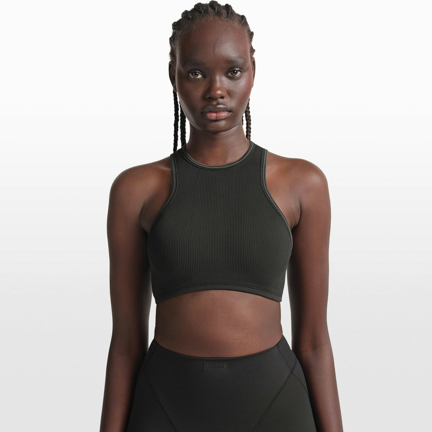 NikeSKIMS RIBBED SEAMLESS RACER FRONT BRA - OBSIDIAN - image 2