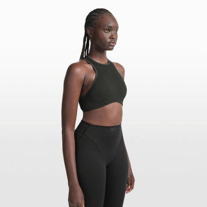 NikeSKIMS RIBBED SEAMLESS RACER FRONT BRA - OBSIDIAN - image 3