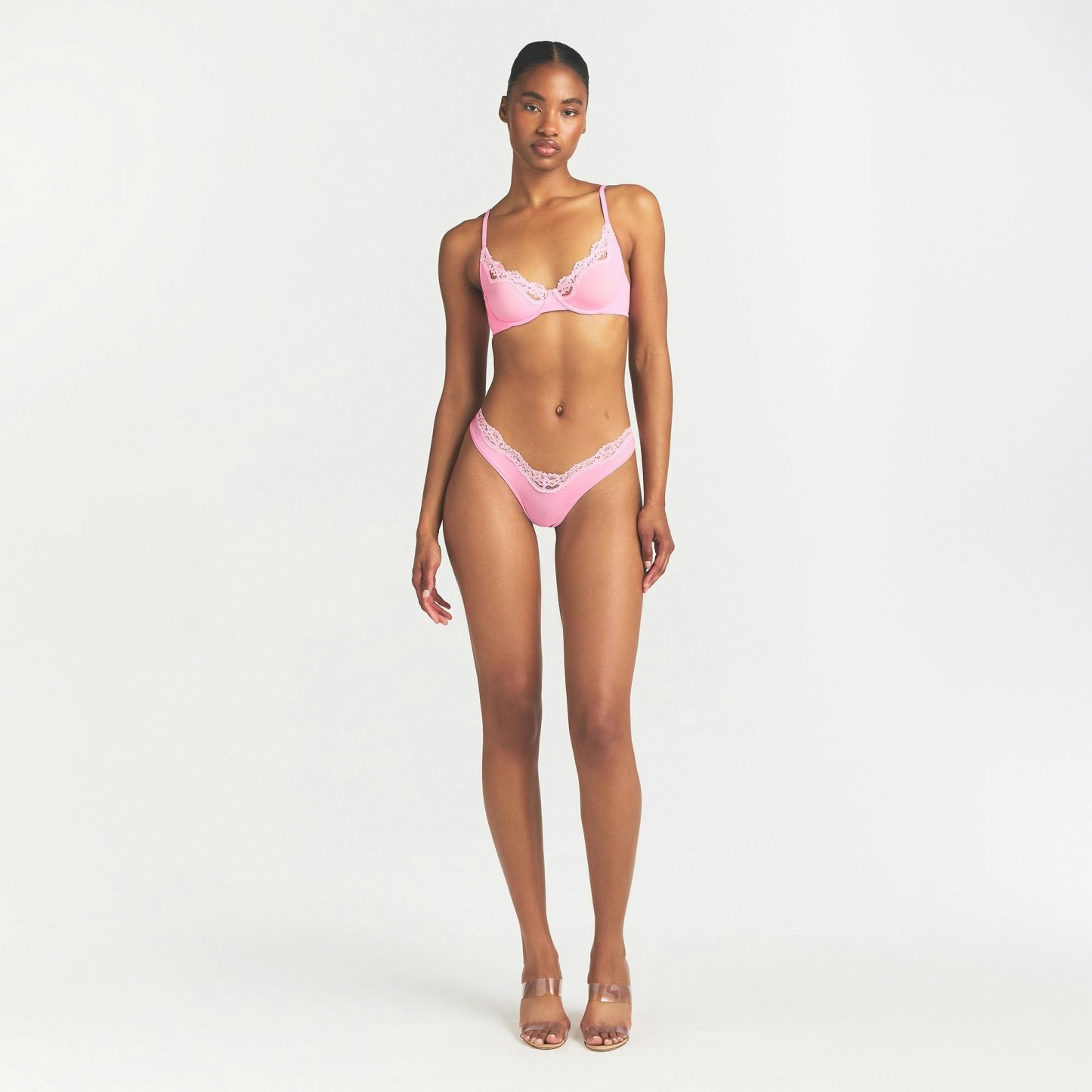 FITS EVERYBODY LACE UNLINED SCOOP BRA - BUBBLE GUM TONAL - image 6