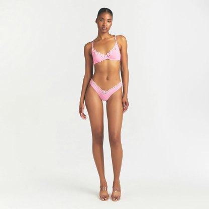 FITS EVERYBODY LACE UNLINED SCOOP BRA - BUBBLE GUM TONAL - image 6