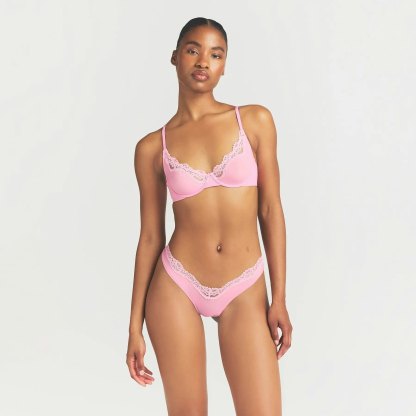 FITS EVERYBODY LACE UNLINED SCOOP BRA - BUBBLE GUM TONAL - image 7
