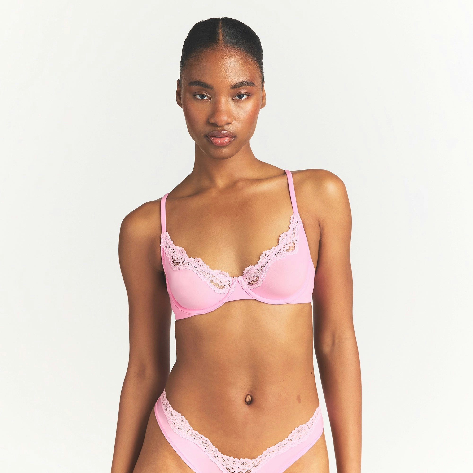 FITS EVERYBODY LACE UNLINED SCOOP BRA - BUBBLE GUM TONAL - image 8