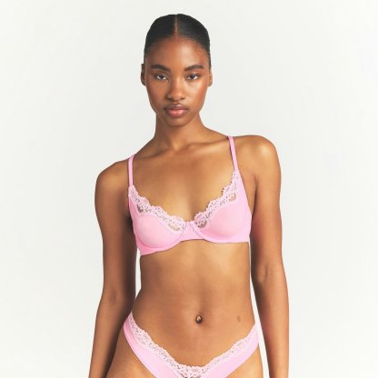 FITS EVERYBODY LACE UNLINED SCOOP BRA - BUBBLE GUM TONAL - image 8