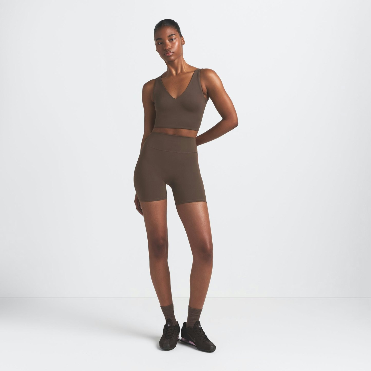 NikeSKIMS MATTE V-NECK BRA TOP - DARK SEPIA - image 12
