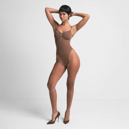 SEAMLESS SCULPT THONG BODYSUIT - JASPER