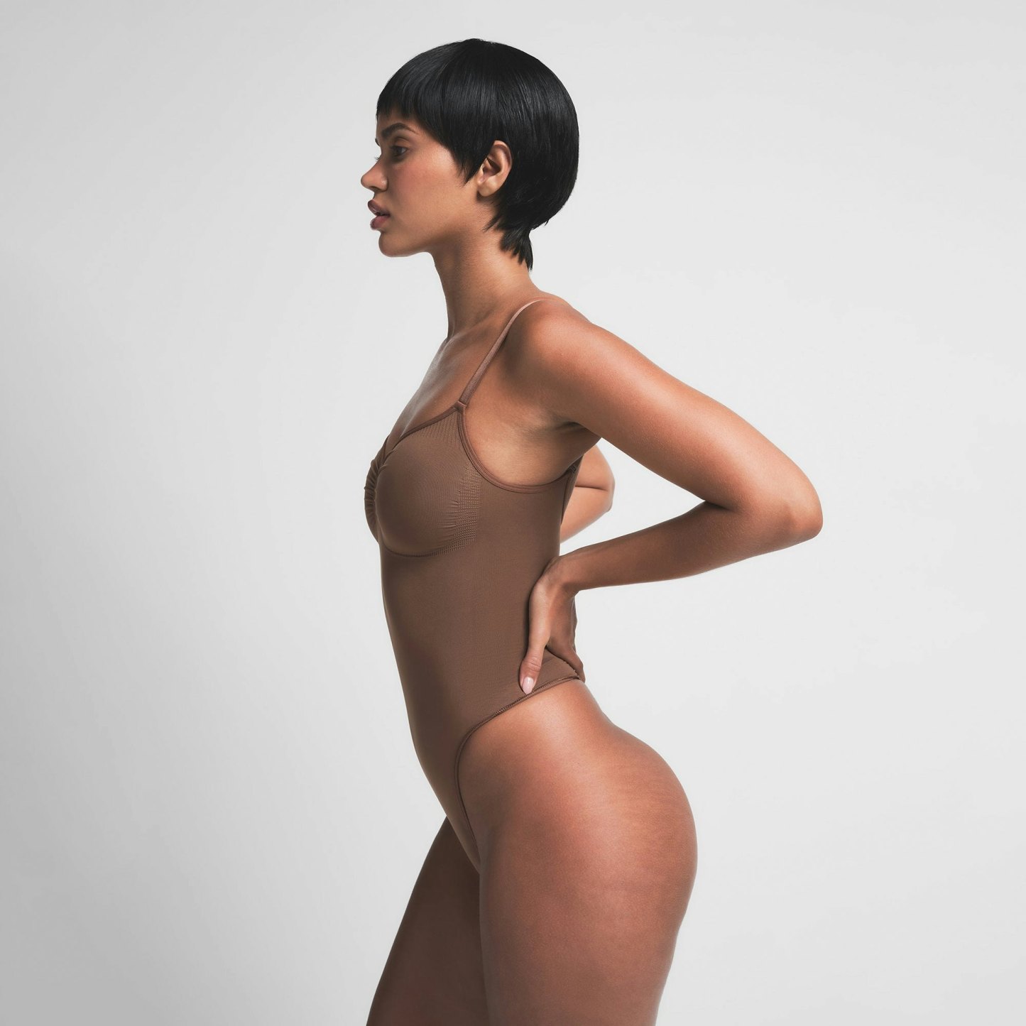 SEAMLESS SCULPT THONG BODYSUIT - JASPER