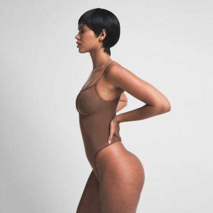 SEAMLESS SCULPT THONG BODYSUIT - JASPER