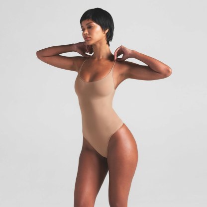 SHEER SEAMLESS THONG BODYSUIT - SIENNA