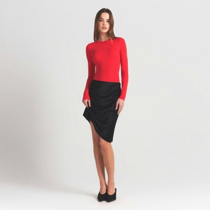 FITS EVERYBODY LONG SLEEVE CREW NECK BODYSUIT - CHERRY - image 11