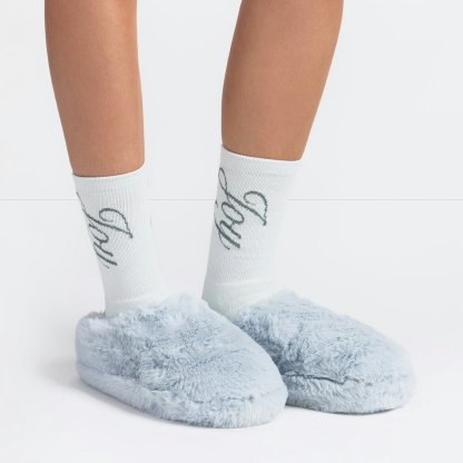 FAUX FUR SLIPPER - ZEN BLUE